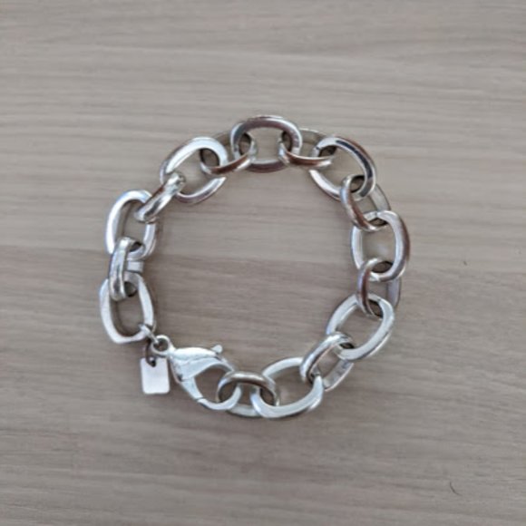 Thick Chain Bracelet, Chunky Oval Cable Link - Picture 2 of 6